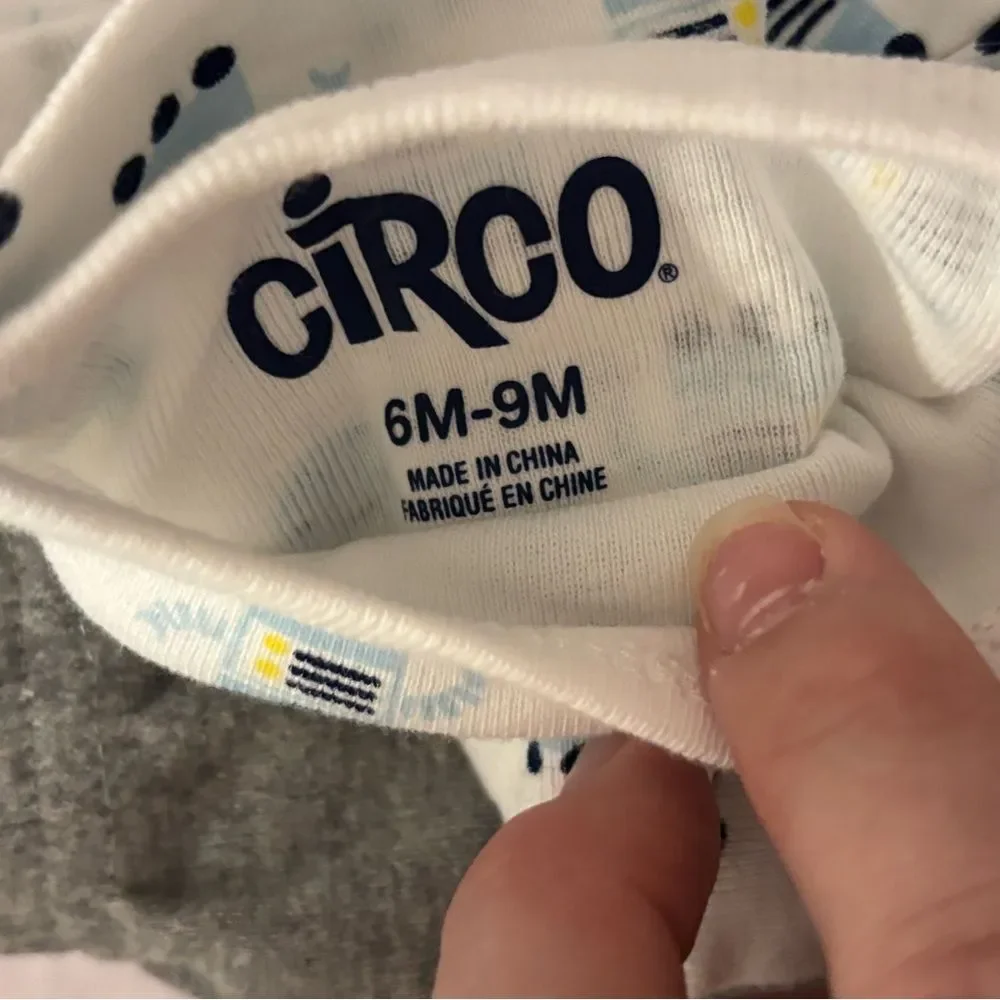 CIRCO 4-Piece Bodysuits Lounge Pants Infant Baby Set Light Blue Grey White 6-9M
